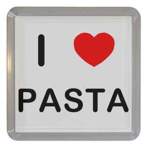 I Love Pasta - Plastic Tea Coaster / Beer Mat