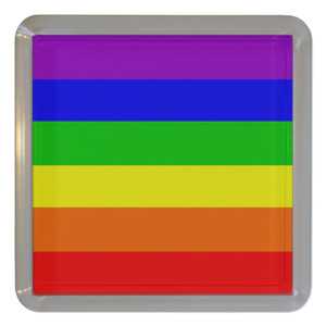 Gay Flag - Plastic Tea Coaster / Beer Mat