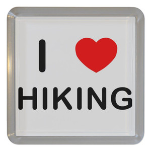 I Love Hiking - Plastic Tea Coaster / Beer Mat
