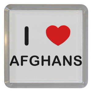 I Love Afghans - Plastic Tea Coaster / Beer Mat
