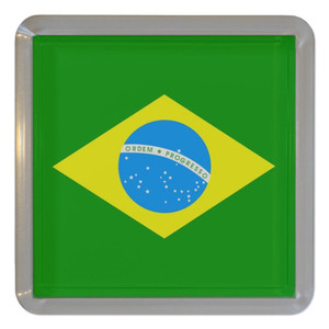 Brazil Flag - Plastic Tea Coaster / Beer Mat Brazil Flag - Plastic Tea Coaster / Beer Mat