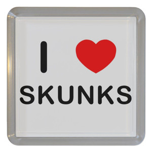 I Love Skunks - Plastic Tea Coaster / Beer Mat
