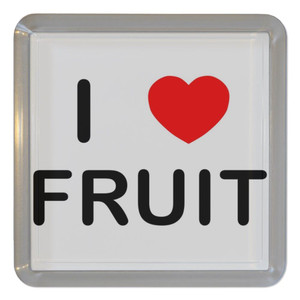I Love Fruit - Plastic Tea Coaster / Beer Mat