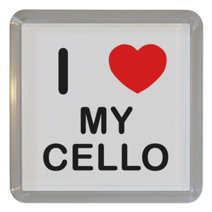 I Love My Cello - Plastic Tea Coaster / Beer Mat
