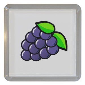 Fruit Machine Grapes - Plastic Tea Coaster / Beer Mat Fruit Machine Grapes - Plastic Tea Coaster / Beer Mat