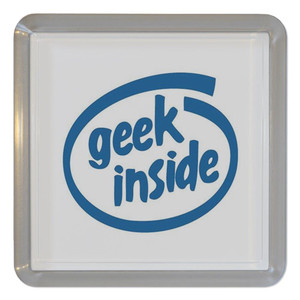 Geek Inside - Plastic Tea Coaster / Beer Mat Geek Inside - Plastic Tea Coaster / Beer Mat