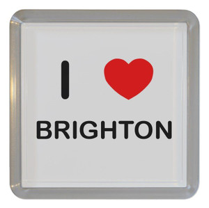 I Love Brighton - Plastic Tea Coaster / Beer Mat