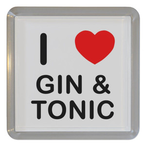 I Love Gin and Tonic - Plastic Tea Coaster / Beer Mat