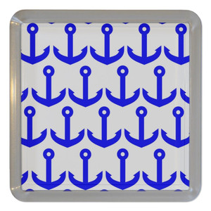 Anchor Blue Pattern - Plastic Tea Coaster / Beer Mat Anchor Blue Pattern - Plastic Tea Coaster / Beer Mat