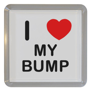 I Love My Bump - Plastic Tea Coaster / Beer Mat