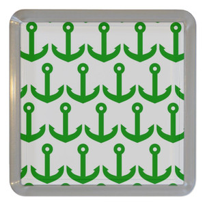 Anchor Green Pattern - Plastic Tea Coaster / Beer Mat Anchor Green Pattern - Plastic Tea Coaster / Beer Mat