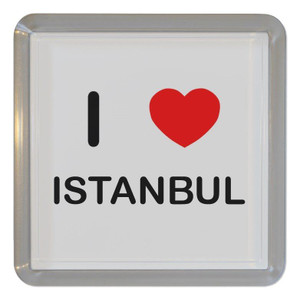 I Love Istanbul - Plastic Tea Coaster / Beer Mat
