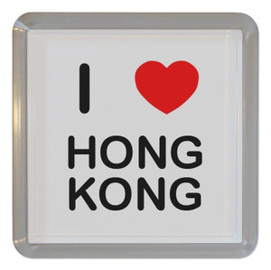 I Love Hong Kong - Plastic Tea Coaster / Beer Mat I Love Hong Kong - Plastic Tea Coaster / Beer Mat