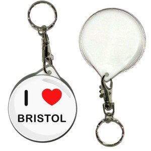 I Love Bristol - 55mm Button Badge Key Ring