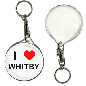 I Love Whitby - 55mm Button Badge Key Ring