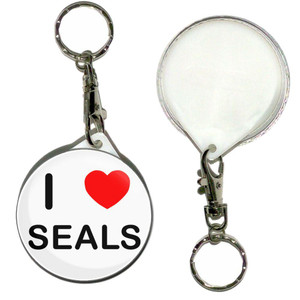 I Love Seals - 55mm Button Badge Key Ring
