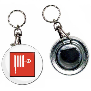 Fire Hose - 55mm Button Badge Bottle Opener Fire Hose - 55mm Button Badge Bottle Opener