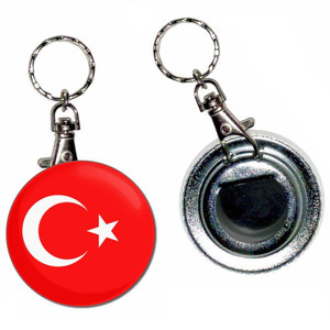 Turkey Flag - 55mm Button Badge Bottle Opener Turkey Flag - 55mm Button Badge Bottle Opener
