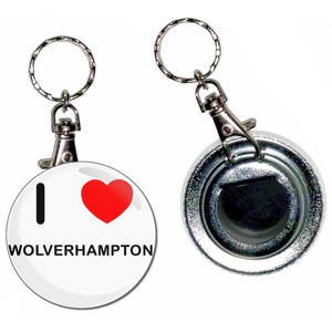 I Love Wolverhampton - 55mm Button Badge Bottle Opener