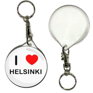 I Love Helsinki - 55mm Button Badge Key Ring