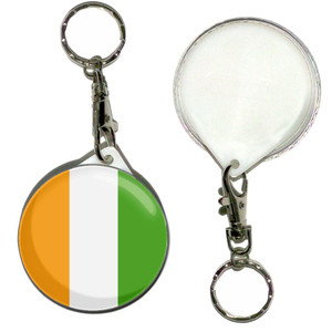 Ivory Coast Flag - 55mm Button Badge Key Ring Ivory Coast Flag - 55mm Button Badge Key Ring