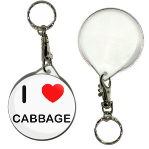 I Love Cabbage - 55mm Button Badge Key Ring I Love Cabbage - 55mm Button Badge Key Ring