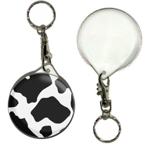 Cow Pattern - 55mm Button Badge Key Ring Cow Pattern - 55mm Button Badge Key Ring