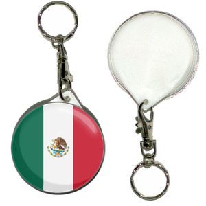 Mexico Flag - 55mm Button Badge Key Ring Mexico Flag - 55mm Button Badge Key Ring