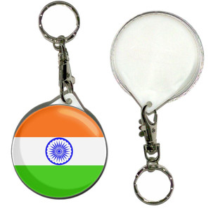 India Flag - 55mm Button Badge Key Ring India Flag - 55mm Button Badge Key Ring