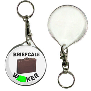 Briefcase Wanker - 55mm Button Badge Key Ring Briefcase Wanker - 55mm Button Badge Key Ring