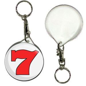 Fruit Machine Lucky Seven - 55mm Button Badge Key Ring Fruit Machine Lucky Seven - 55mm Button Badge Key Ring