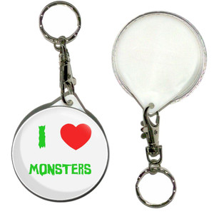 I Love Monsters - 55mm Button Badge Key Ring