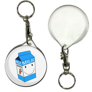 Milk Carton - 55mm Button Badge Key Ring Milk Carton - 55mm Button Badge Key Ring