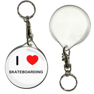 I love Skateboarding - 55mm Button Badge Key Ring