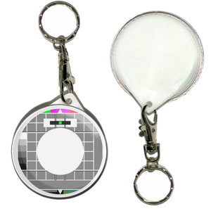 TV Test Card - 55mm Button Badge Key Ring TV Test Card - 55mm Button Badge Key Ring