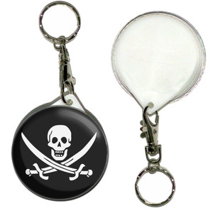 Jolly Roger - 55mm Button Badge Key Ring Jolly Roger - 55mm Button Badge Key Ring