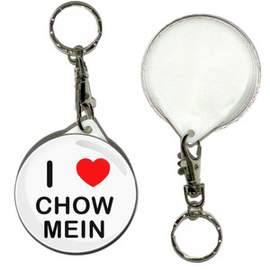 I love Chow Mein - 55mm Button Badge Key Ring I love Chow Mein - 55mm Button Badge Key Ring