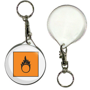 Oxydising - 55mm Button Badge Key Ring Oxydising - 55mm Button Badge Key Ring