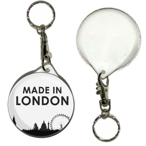 Made in London - 55mm Button Badge Key Ring Made in London - 55mm Button Badge Key Ring