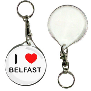 I Love Belfast - 55mm Button Badge Key Ring I Love Belfast - 55mm Button Badge Key Ring
