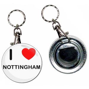 I Love Nottingham - 55mm Button Badge Bottle Opener