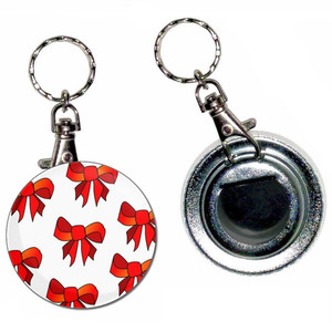 Bow Pattern - 55mm Button Badge Bottle Opener Bow Pattern - 55mm Button Badge Bottle Opener