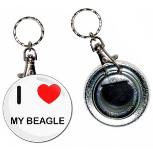 I Love My Beagle - 55mm Button Badge Bottle Opener I Love My Beagle - 55mm Button Badge Bottle Opener