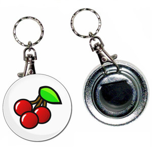 Fruit Machine Cherries - 55mm Button Badge Bottle Opener Fruit Machine Cherries - 55mm Button Badge Bottle Opener