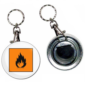 Flammable - 55mm Button Badge Bottle Opener Flammable - 55mm Button Badge Bottle Opener