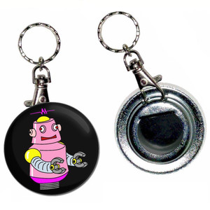 Black Girl Robot - 55mm Button Badge Bottle Opener