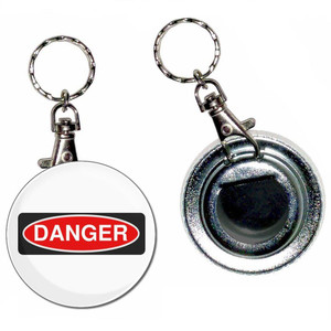 Danger - 55mm Button Badge Bottle Opener Danger - 55mm Button Badge Bottle Opener