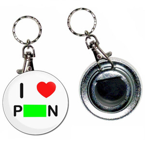 I Love Porn - 55mm Button Badge Bottle Opener