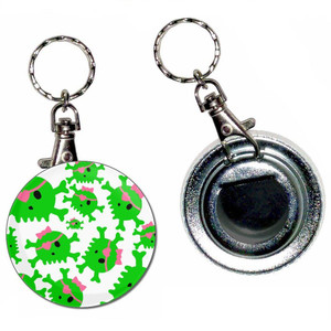 Skull Bow Pattern 2 - 55mm Button Badge Bottle Opener Skull Bow Pattern 2 - 55mm Button Badge Bottle Opener
