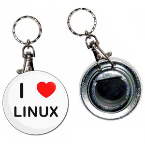I Love Linux - 55mm Button Badge Bottle Opener I Love Linux - 55mm Button Badge Bottle Opener
